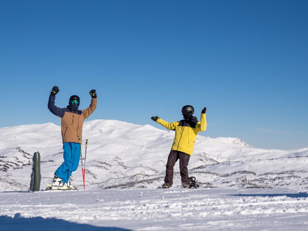 Skier and Snowboarder enjoying the conditions at Perisher Resort