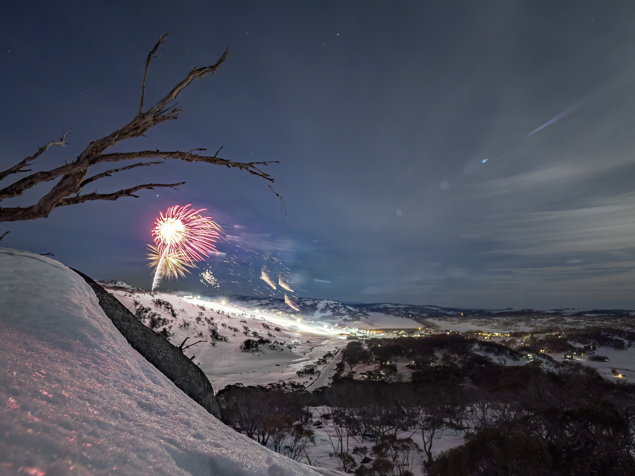 Fireworks over Front Valley, Perisher