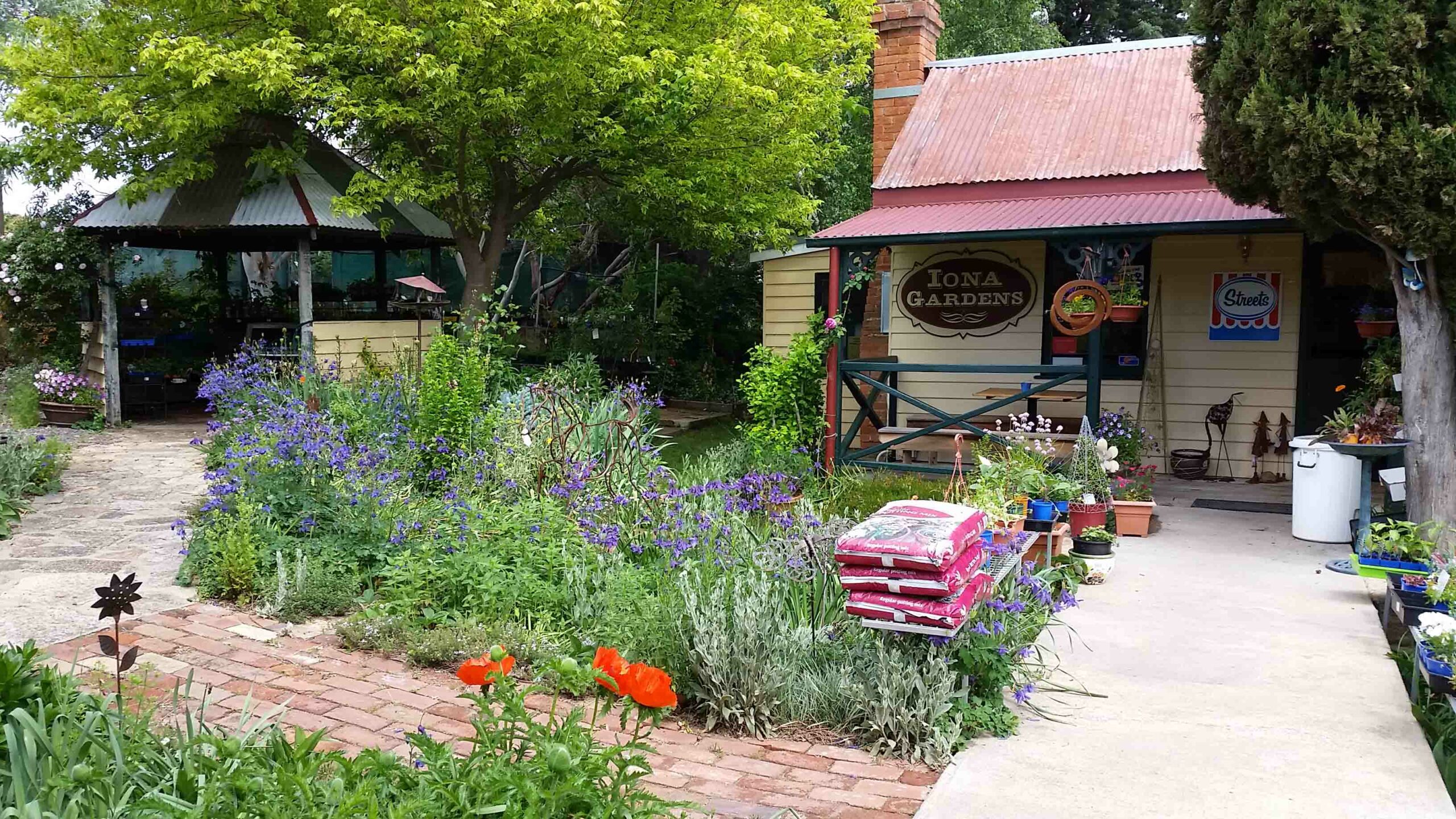 The gardens and exterior of Iona GardensCafe and Nursery