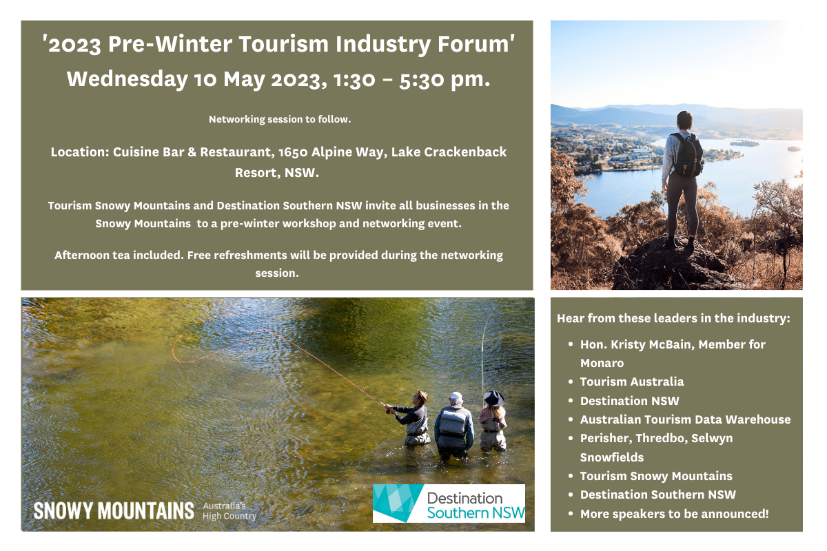 Tourism Snowy Mountains and Destination Southern NSW Present the 2023 Pre-Winter Industry Forum